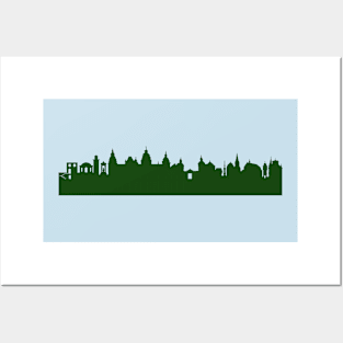 ASCHAFFENBURG Skyline in forest green Posters and Art